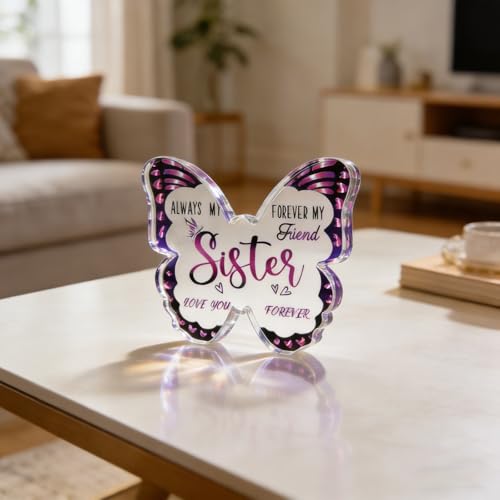 Sister Gift Acrylic Butterfly Plaque - Heartfelt Friendship Gift for Women