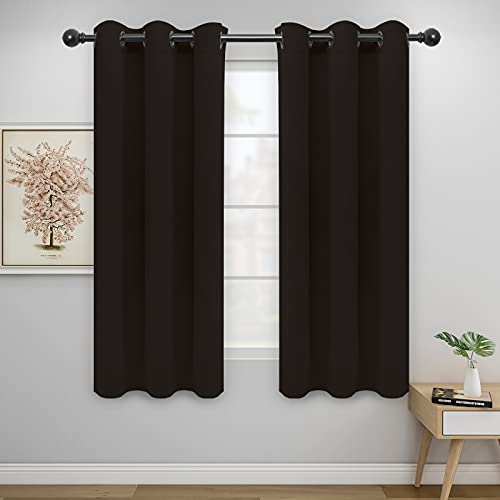 Easy-Going Thermal Blackout Curtains - 2 Panels, 42x63 in, Dark Brown