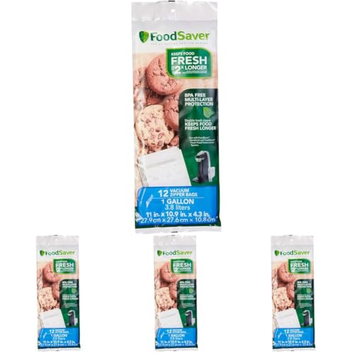 FoodSaver 1-Gallon Vacuum Zipper Bags - Reusable Storage Bags (48-Pack)