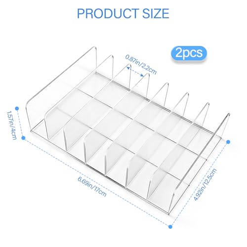 7-Slot Acrylic Eyeshadow Palette Organizer - 2 Pack