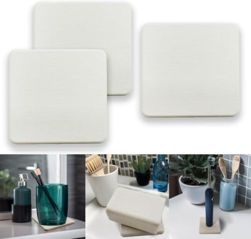 Mucco Diatomaceous Earth Stone Sink Tray - 3 Pack Fast Drying Soap Holder