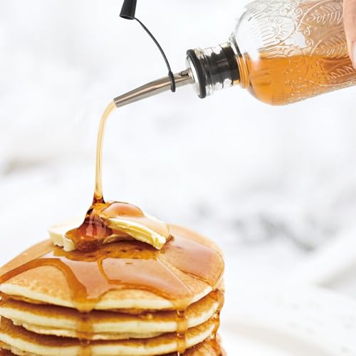 7oz Retro Glass Syrup Dispenser with Stainless Steel Spout & Funnel