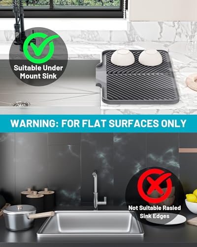 Silicone Dish Drying Mat with Drainage - 15.8" x 13"