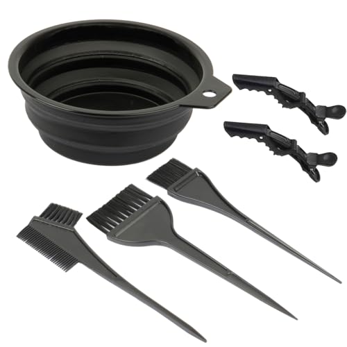YUXIANG 6-Piece Hair Dye Brush and Silicone Bowl Set for Coloring