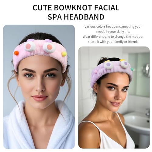 FlyingMage Spa Headband for Washing Face 2 Pack Fluffy Makeup Hair Band
