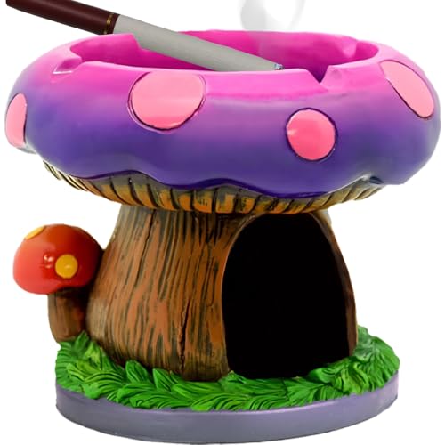 Neletao Mushroom House Ashtray with Accessory Storage - Decorative Decor
