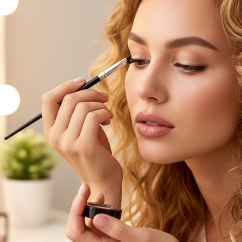 Molain 9Pcs Eyeliner Brush Set, Ultra Thin Angled & Flat Makeup Brushes