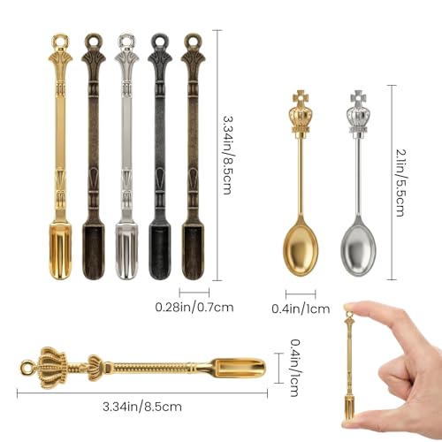 Mini Metal Scoops Set - 8 Pcs Tiny Spoons for Spices & Crafts