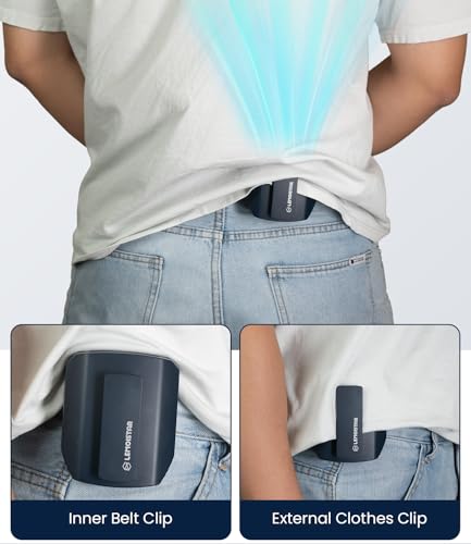 LEMOISTAR 3-in-1 Portable Mini Waist Fan - USB Rechargeable, 20H Runtime