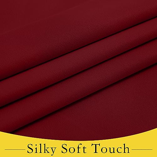 NICETOWN Burgundy French Door Curtain, 26"W x 40"L Blackout Window Panel