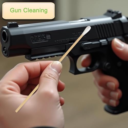 Long Wooden Cotton Swabs 6 Inch - 200 PCS Wood Handle Cleaning Sticks