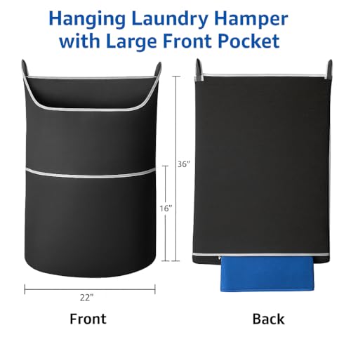 Grofur 2-in-1 XL Over-the-Door Laundry Hamper with Pop-Up Mesh Basket