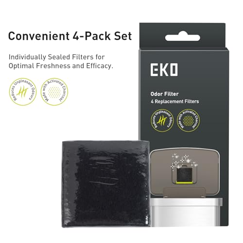 EKO Trash Can Deodorizer Filter Refill - 4-Pack, Universal Fit