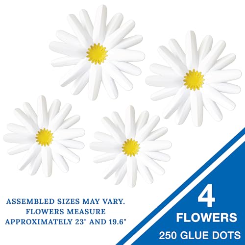 White Daisies 4-Piece 3D Bulletin Board Décor Set