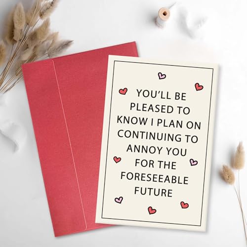 Funny Valentine's Day Card for Husband & Wife - 8x5.3in