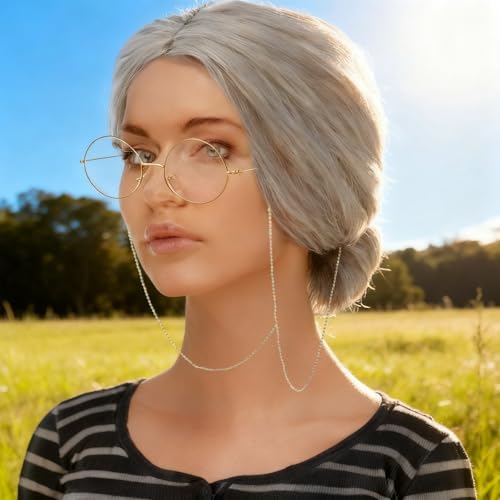 Old Lady Wig & Accessories Set for Grandma Costume & Cosplay