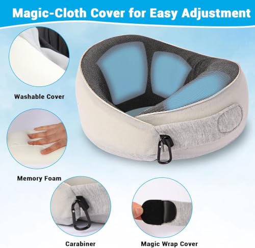 Ergonomic Memory Foam Travel Neck Pillow for Airplanes & Cars