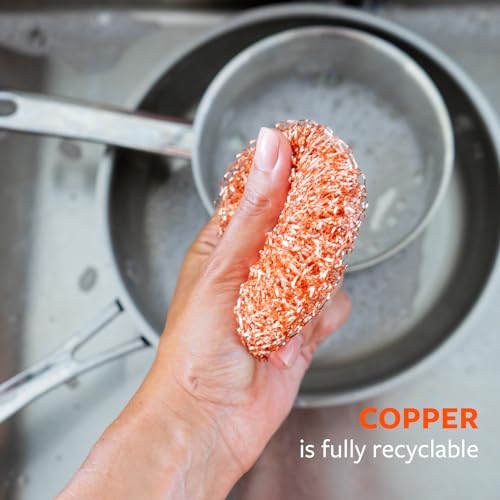 Full Circle Copper Scrubbers 3 Pack - Heavy Duty & Rust-Resistant