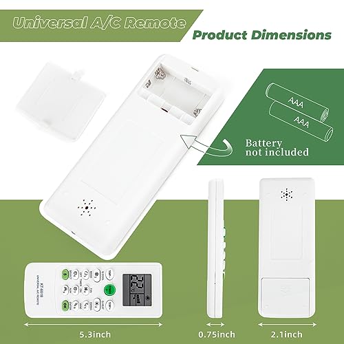 Universal LCD AC Remote Control for Mitsubishi, LG & More - 6000 Codes