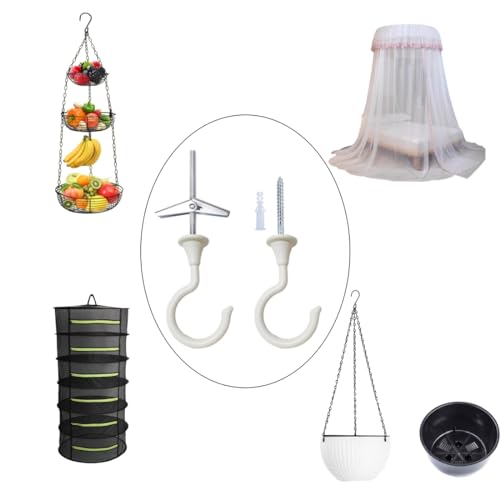 Heavy Duty Large Swag Ceiling Hooks - 2 Sets for Hanging Plants
