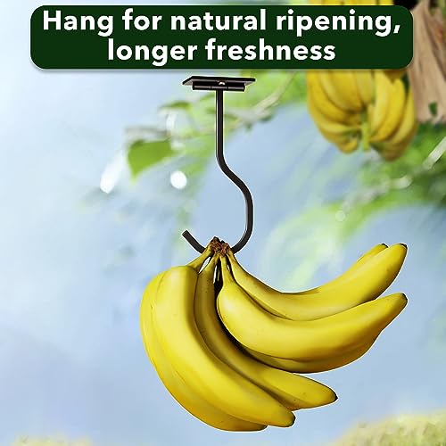 Black Adhesive Banana Hook Under Cabinet - Foldable Design, 1 Pack