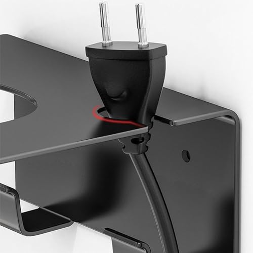 Stainless Steel Hair Dryer Holder Wall Mount - Black Storage Rack