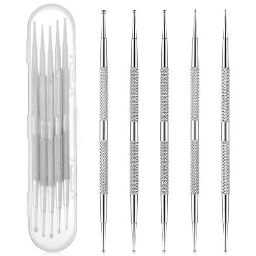 Dual-Ended Stainless Steel Nail Art Dotting Tool Set 5 Pcs