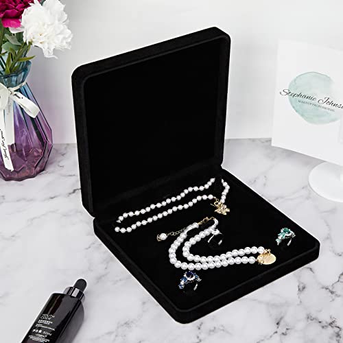 LETURE Large Velvet Jewelry Set Gift Box - Black Jewelry Organizer