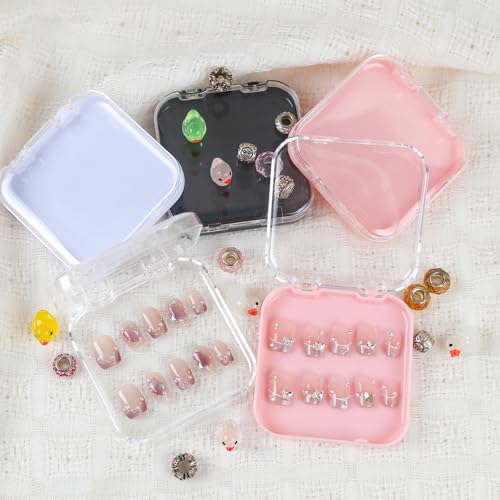 12 Pcs Press on Nail Boxes with Double Sided Tape for Storage