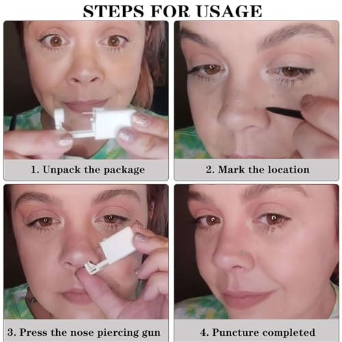 Self Nose Piercing Kit Disposable Nostril Puncture Tool by SLVIEKAE