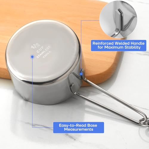 10-Piece Stainless Steel Measuring Cups and Spoons Set with Leveler