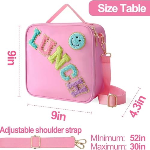 Purple Insulated Lunch Bag with Adjustable Strap - Reusable & Cute for Kids