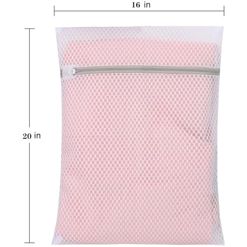 Mesh Laundry Bags for Delicates - 3 Pack, 16x20 Inch Zippered Wash Bags