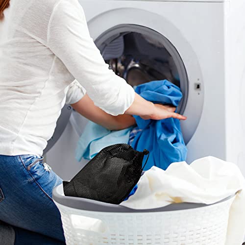 10-Pack Nylon Mesh Drawstring Bags, 8 x 11.4 Inch Travel Laundry Organizers
