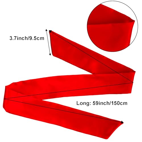Red Wreath Sash 59 Inch DIY Embroidery Bouquet Sash for Front Door Decor 2Pcs
