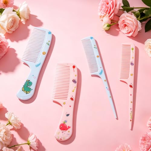 Toddler Hair Comb Set 4-Piece Plastic Detangling Mini Combs for Kids