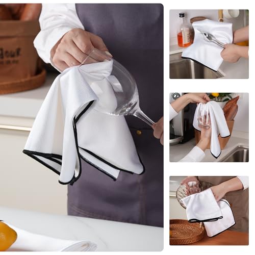 POLYTE Lint Free Microfiber Cloth for Wine Glasses, 18x28 in, 2 Pack