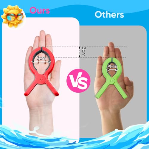 HiGift Jumbo Beach Towel Clips for Chairs - 8 Pcs Heavy Duty Holder Set