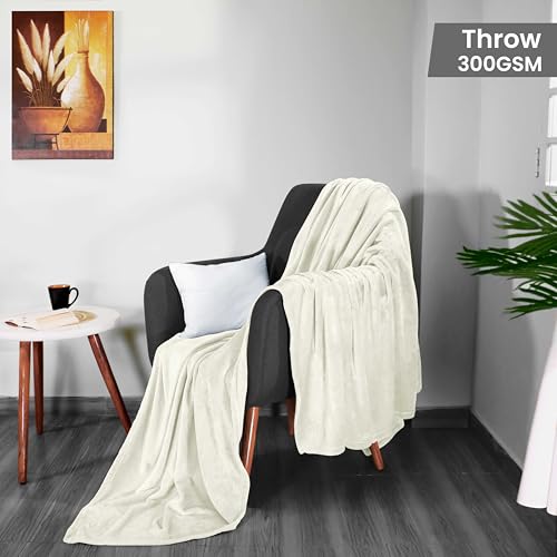 Utopia Bedding Ultra Soft Ivory Fleece Throw Blanket (50x60 Inch)
