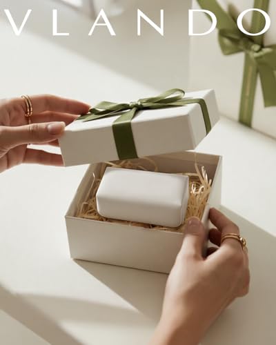 VLANDO Vegan Leather Travel Jewelry Case - Mini Cream White Organizer