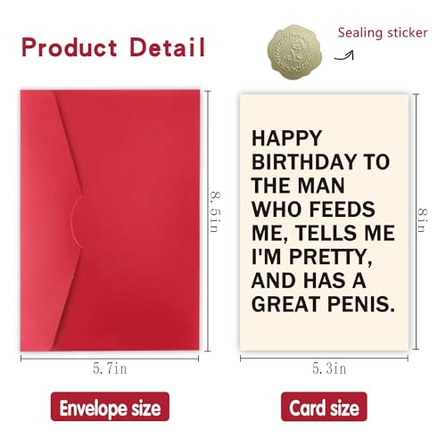 Funny Birthday Card for Husband and Boyfriend, Cheeky Romantic Gift