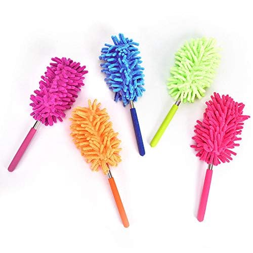 SEIWEI Extendable Microfiber Hand Duster - 63cm Telescopic Brush (Red)