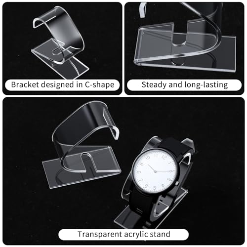 Exircy Clear Acrylic Watch Display Stand - 2 Pack Portable Bracelet Holder