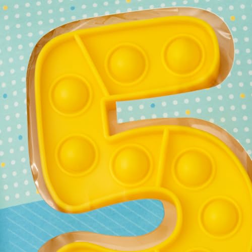 Hallmark 5th Birthday Card with Detachable Pop It! Fidget Toy for Kids