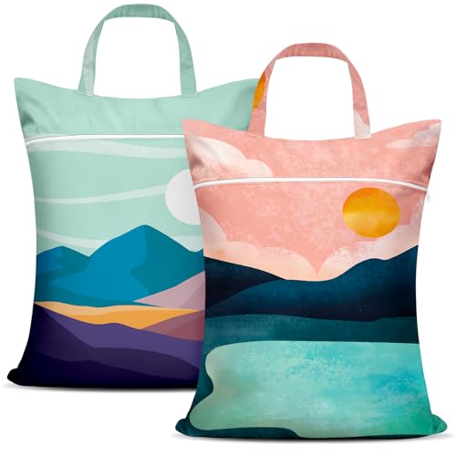 Nidoul 2-Pack Large Waterproof Travel Laundry Bags - Landscape Print
