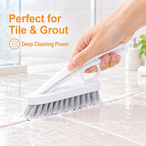 V-Shaped Grout Cleaner Brush Set for Tile, Shower & Kitchen - 3 Pack