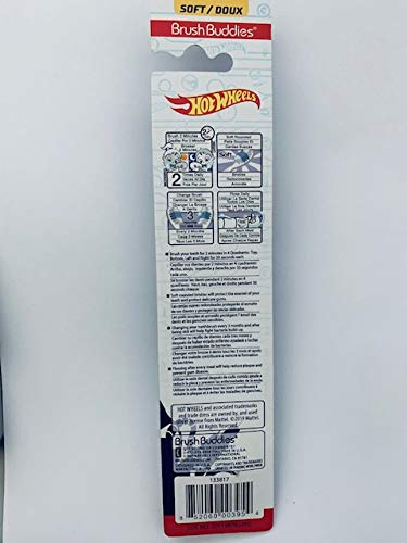 Brush Buddies Hot Wheels Kids Soft Toothbrush with Bristle Cover