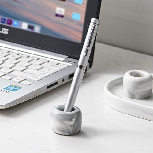 Yundu Ceramic Toothbrush Holder Set - Marble Design for Bathroom