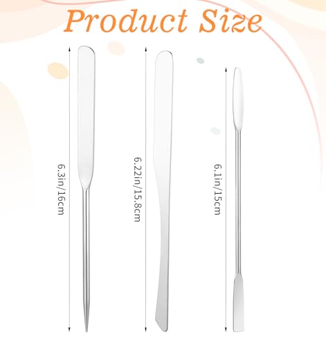 3Pcs Stainless Steel Makeup Foundation Spatula and Mixing Tool Set