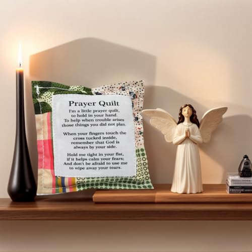 Handmade Pocket Prayer Quilt with Cross & Poem Patches